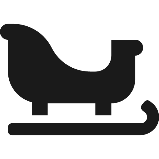 Sleigh icon, solid style, from Font Awesome 5 Solid