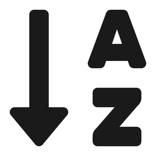Sort alpha down icon, solid style, from Font Awesome 5 Solid