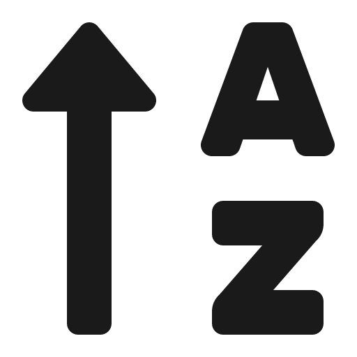 Sort alpha up icon, solid style, from Font Awesome 5 Solid