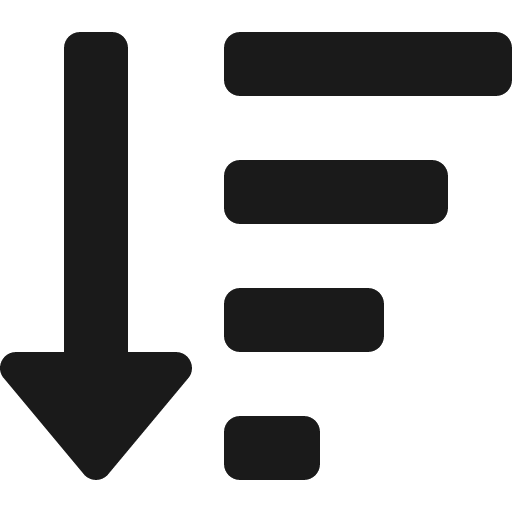 Sort amount down icon, solid style, from Font Awesome 5 Solid