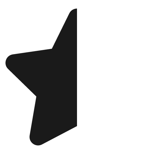 Star half icon, solid style, from Font Awesome 5 Solid
