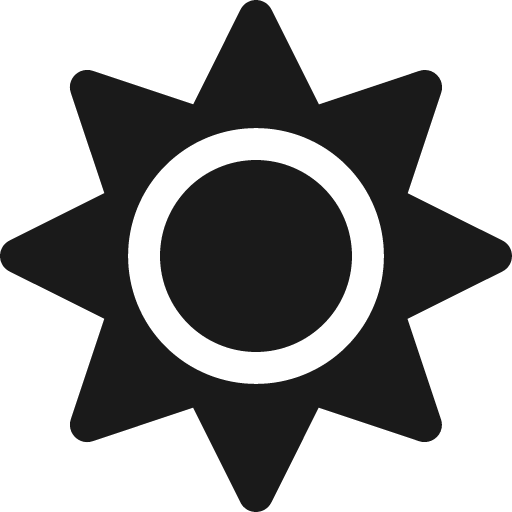 Sun icon, solid style, from Font Awesome 5 Solid