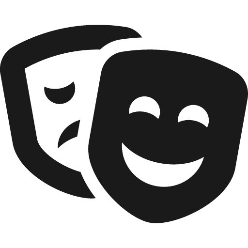 Theater masks icon, solid style, from Font Awesome 5 Solid
