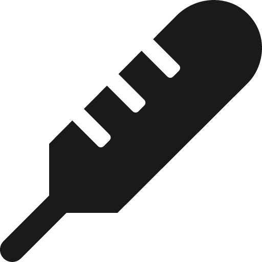 Thermometer icon, solid style, from Font Awesome 5 Solid