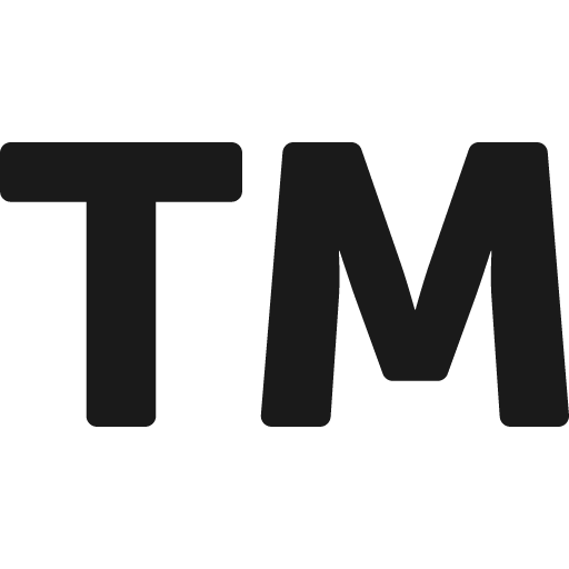 Trademark icon, solid style, from Font Awesome 5 Solid