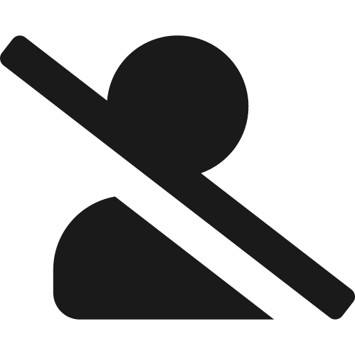 User slash icon, solid style, from Font Awesome 5 Solid