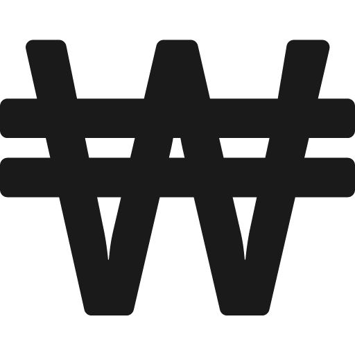 Won sign icon, solid style, from Font Awesome 5 Solid