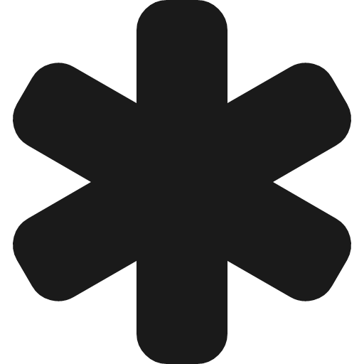 Asterisk icon, solid style, from Font Awesome 4