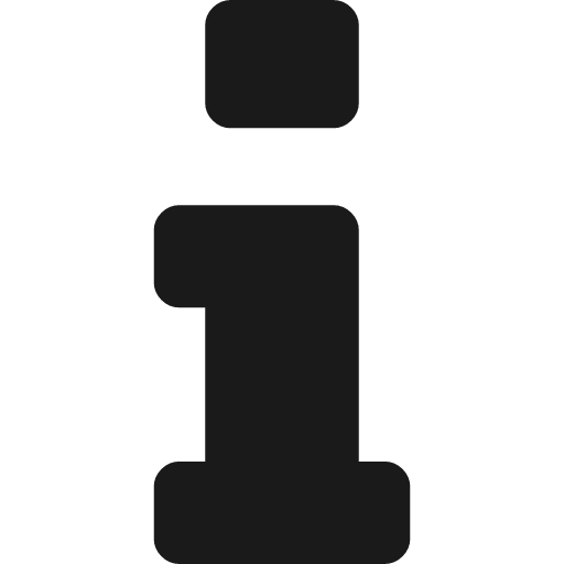 Info icon, solid style, from Font Awesome 4