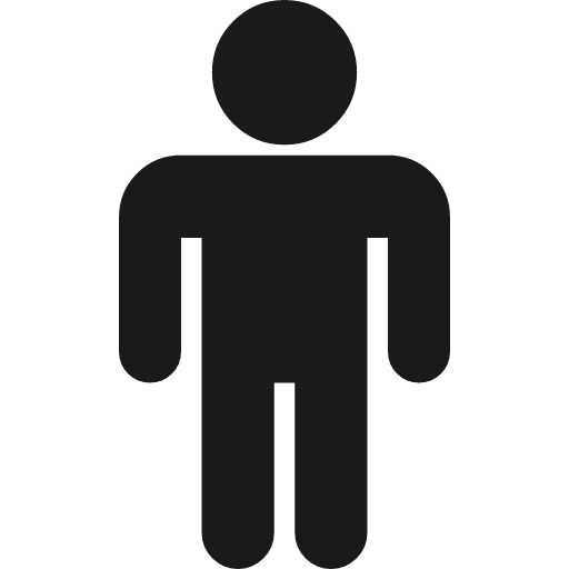 Male icon, solid style, from Font Awesome 4