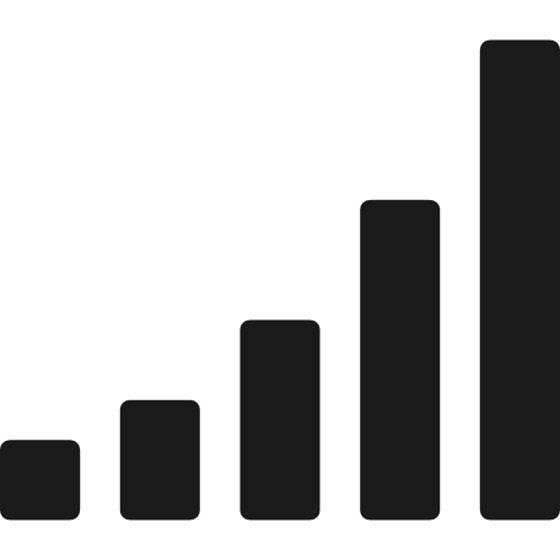 Signal icon, solid style, from Font Awesome 4