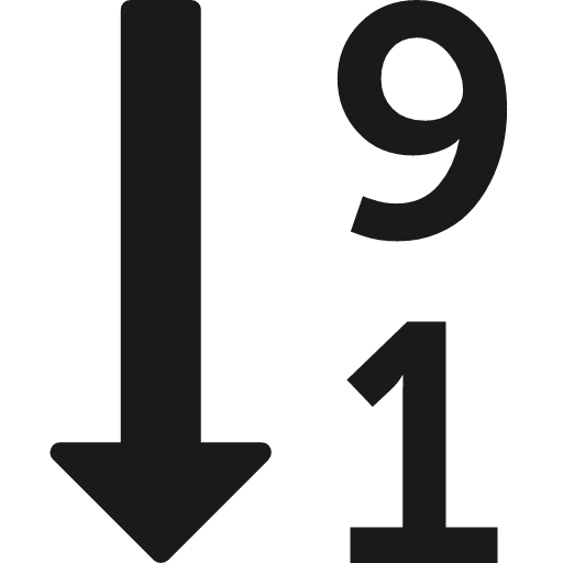 Sort numeric desc icon, solid style, from Font Awesome 4