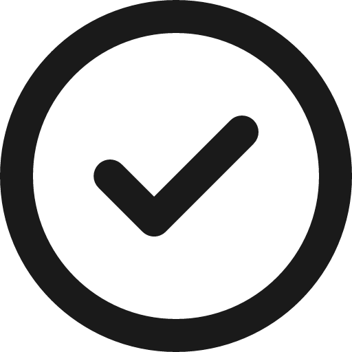 Circle check icon, solid style, from Font Awesome 6 Regular