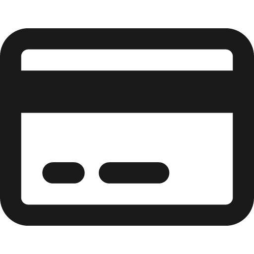 Credit card icon, solid style, from Font Awesome 6 Regular