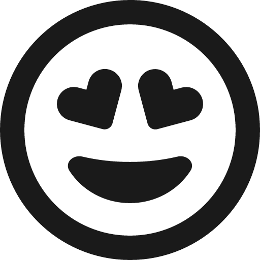 Face grin hearts icon, solid style, from Font Awesome 6 Regular