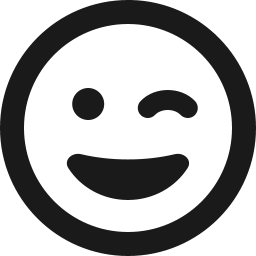 Face grin wink icon, solid style, from Font Awesome 6 Regular