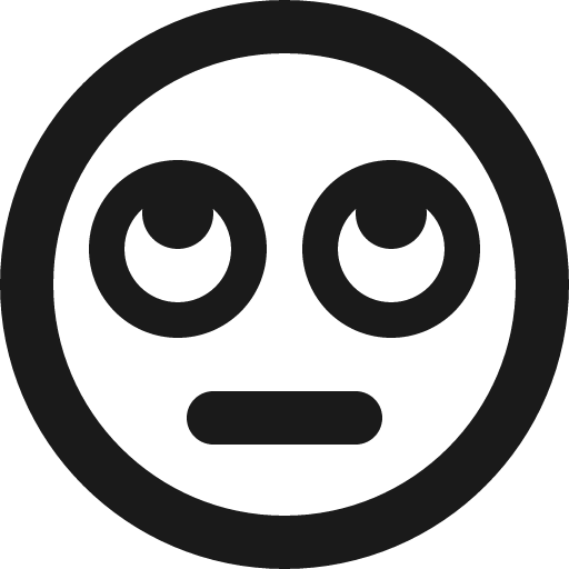 Face rolling eyes icon, solid style, from Font Awesome 6 Regular