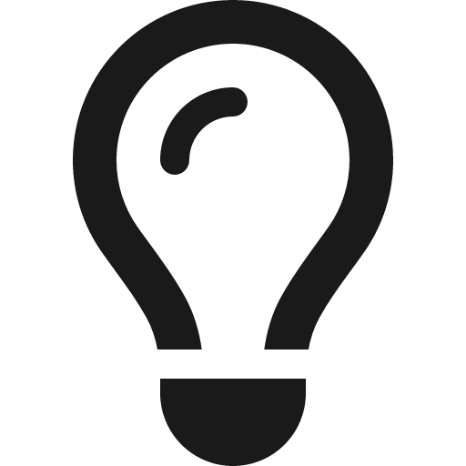 Lightbulb icon, solid style, from Font Awesome 6 Regular