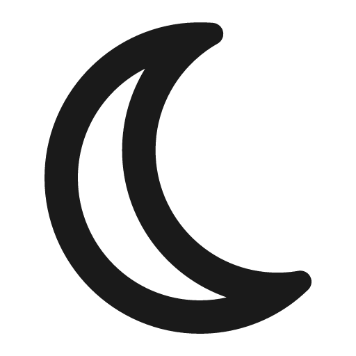 Moon icon, solid style, from Font Awesome 6 Regular