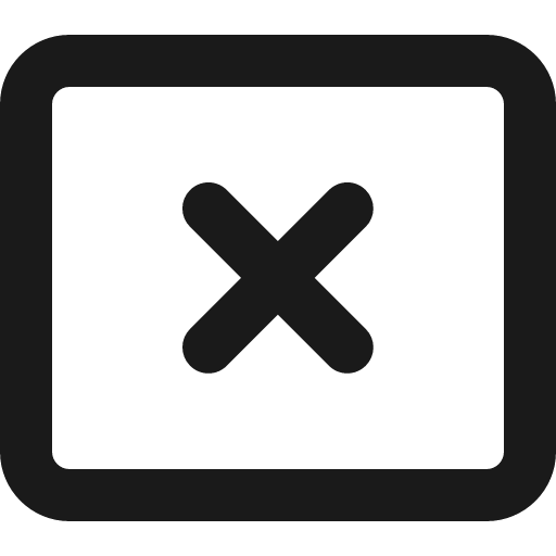 Rectangle xmark icon, solid style, from Font Awesome 6 Regular