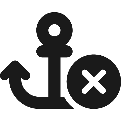 Anchor circle xmark icon, solid style, from Font Awesome 6 Solid