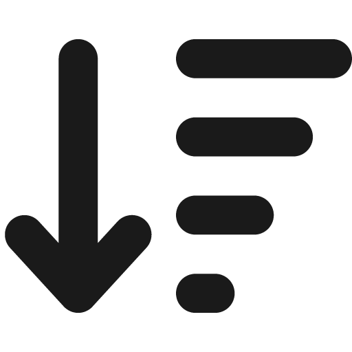 Arrow down wide short icon, solid style, from Font Awesome 6 Solid