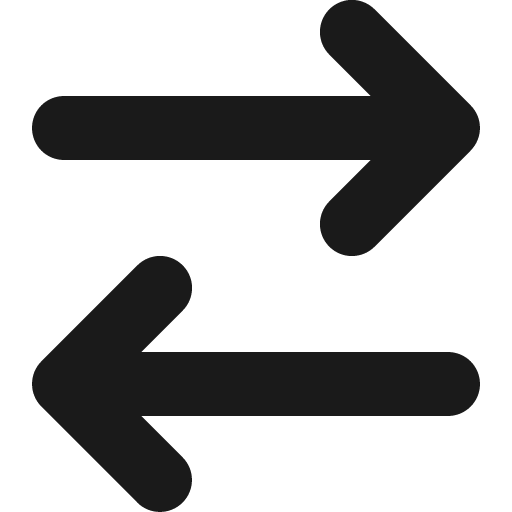 Arrow right arrow left icon, solid style, from Font Awesome 6 Solid
