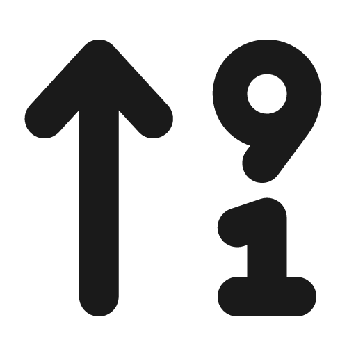 Arrow up 9 1 icon, solid style, from Font Awesome 6 Solid