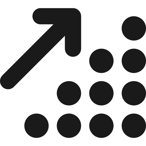 Arrow up right dots icon, solid style, from Font Awesome 6 Solid
