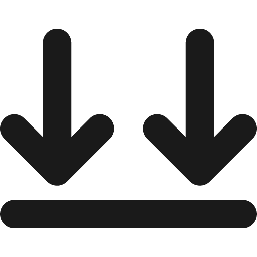 Arrows down to line icon, outline style, from Font Awesome 6 Solid