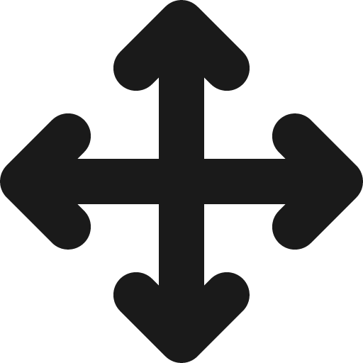 Arrows up down left right icon, solid style, from Font Awesome 6 Solid