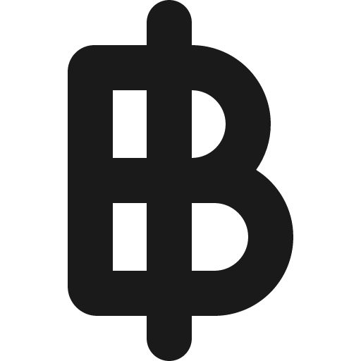 Baht sign icon, solid style, from Font Awesome 6 Solid