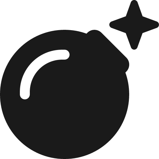 Bomb icon, solid style, from Font Awesome 6 Solid