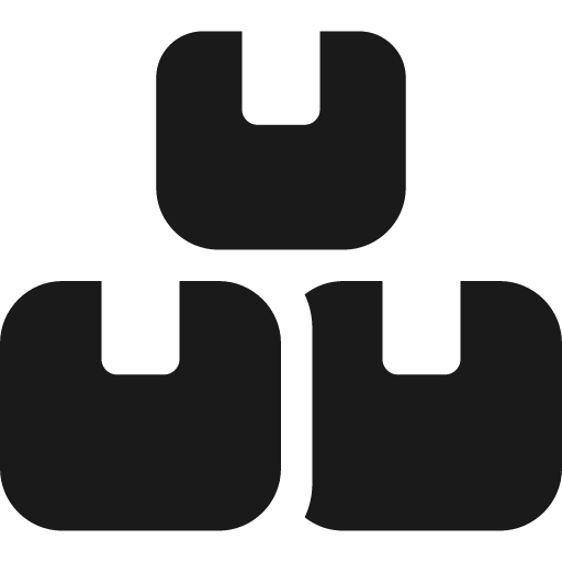 Boxes stacked icon, solid style, from Font Awesome 6 Solid