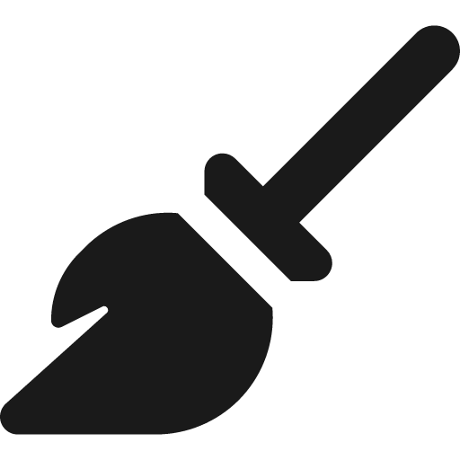 Broom icon, solid style, from Font Awesome 6 Solid