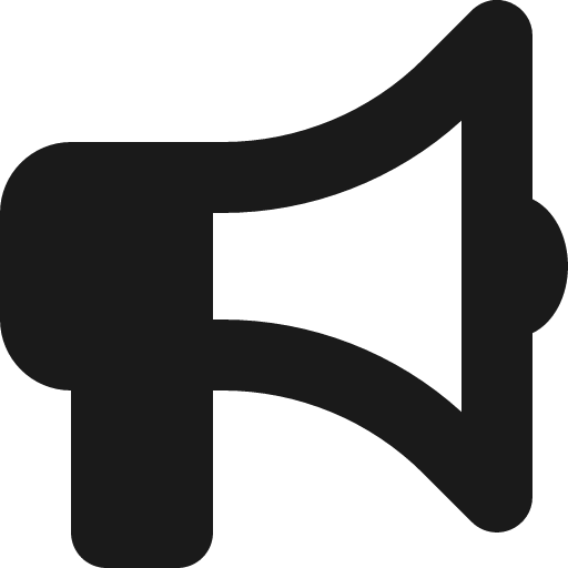 Bullhorn icon, solid style, from Font Awesome 6 Solid