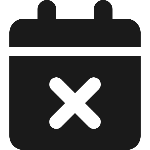 Calendar xmark icon, solid style, from Font Awesome 6 Solid