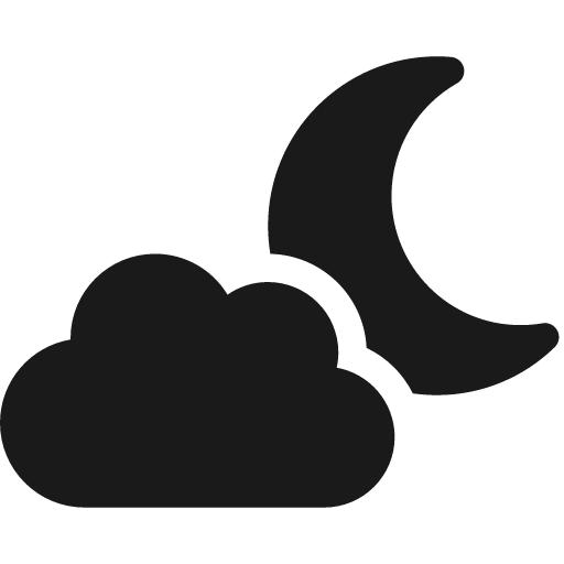 Cloud moon icon, solid style, from Font Awesome 6 Solid