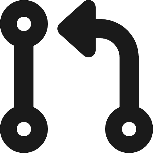 Code pull request icon, solid style, from Font Awesome 6 Solid