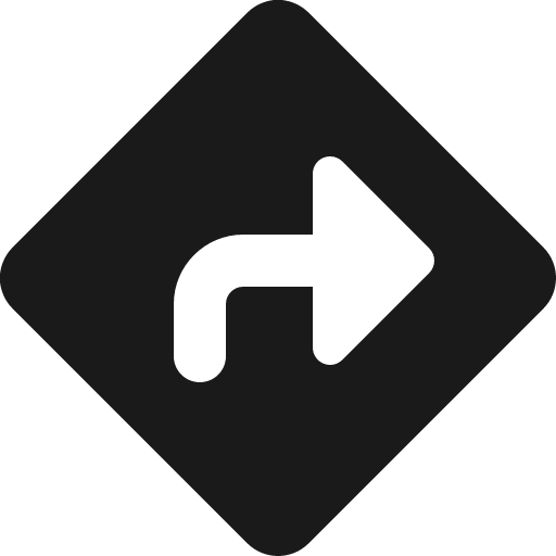 Diamond turn right icon, solid style, from Font Awesome 6 Solid