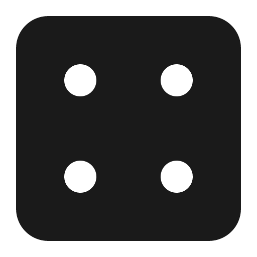Dice four icon, solid style, from Font Awesome 6 Solid