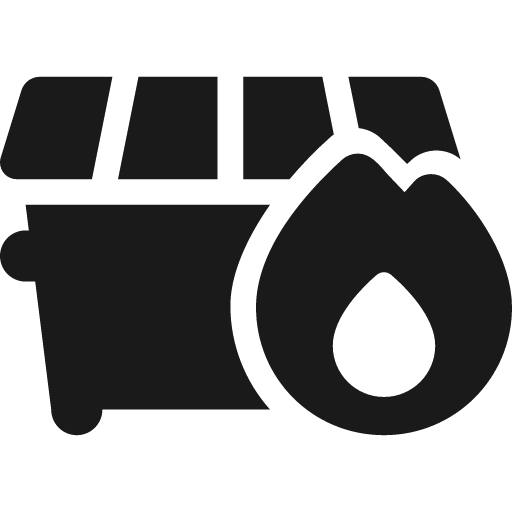 Dumpster fire icon, solid style, from Font Awesome 6 Solid