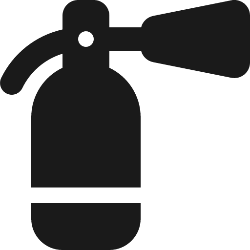 Fire extinguisher icon, solid style, from Font Awesome 6 Solid