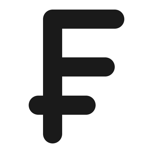 Franc sign icon, solid style, from Font Awesome 6 Solid