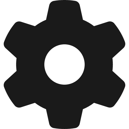 Gear icon, solid style, from Font Awesome 6 Solid