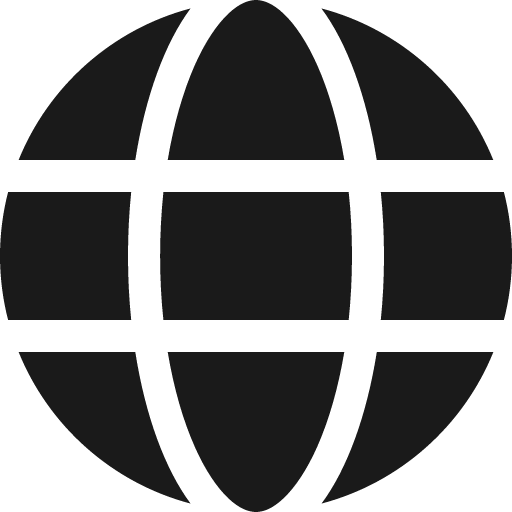 Globe icon, solid style, from Font Awesome 6 Solid