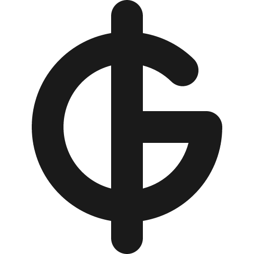 Guarani sign icon, solid style, from Font Awesome 6 Solid