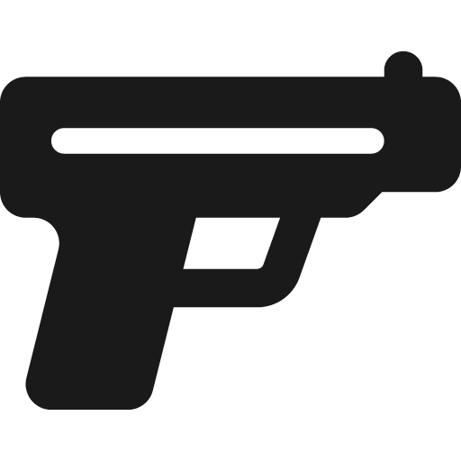 Gun icon, solid style, from Font Awesome 6 Solid