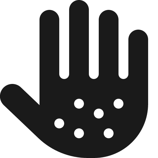 Hand dots icon, solid style, from Font Awesome 6 Solid