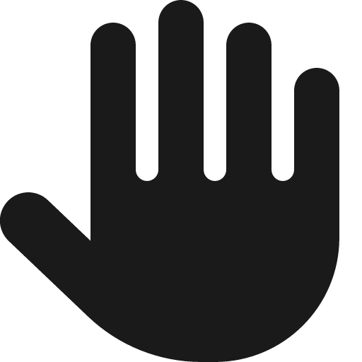 Hand icon, solid style, from Font Awesome 6 Solid